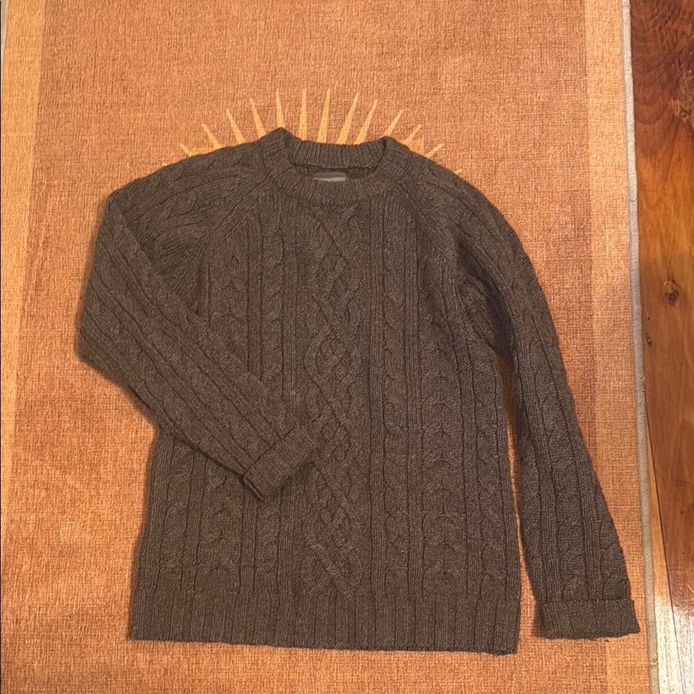Royal Robbins Brown Crewneck Fisherman Sweater